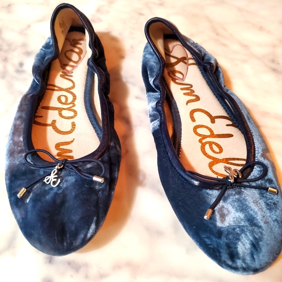 Sam Edelman Shoes - Sam Edelman Felicia Ballet Flat Blue Suede Bow